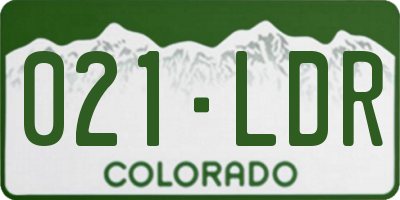 CO license plate 021LDR