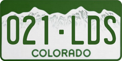CO license plate 021LDS