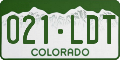 CO license plate 021LDT