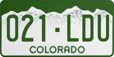 CO license plate 021LDU