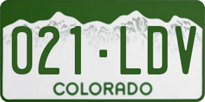 CO license plate 021LDV