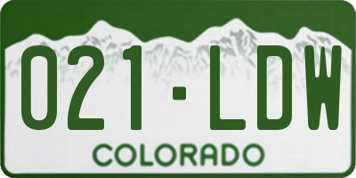 CO license plate 021LDW