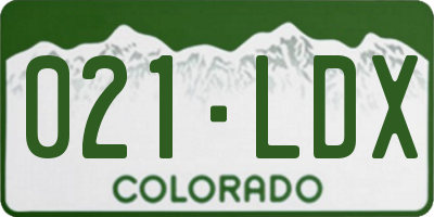 CO license plate 021LDX