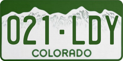 CO license plate 021LDY