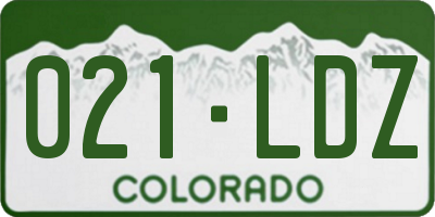 CO license plate 021LDZ