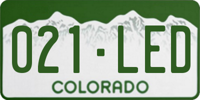 CO license plate 021LED