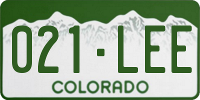 CO license plate 021LEE