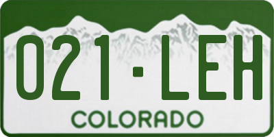 CO license plate 021LEH