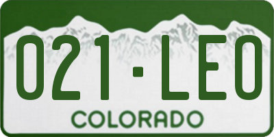 CO license plate 021LEO