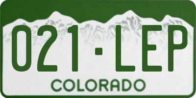 CO license plate 021LEP