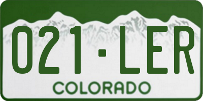 CO license plate 021LER