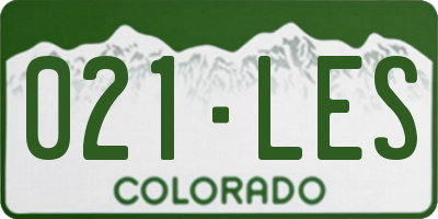 CO license plate 021LES