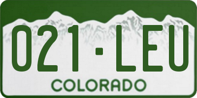 CO license plate 021LEU