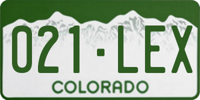 CO license plate 021LEX