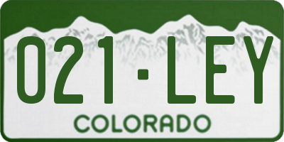 CO license plate 021LEY
