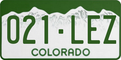 CO license plate 021LEZ