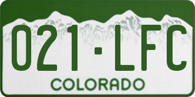 CO license plate 021LFC