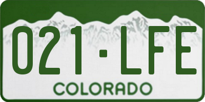 CO license plate 021LFE