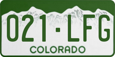CO license plate 021LFG