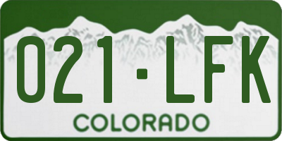 CO license plate 021LFK