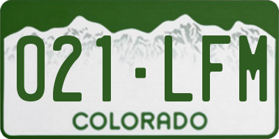 CO license plate 021LFM