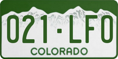 CO license plate 021LFO
