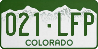 CO license plate 021LFP