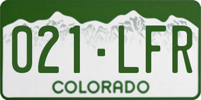 CO license plate 021LFR