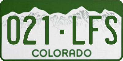CO license plate 021LFS