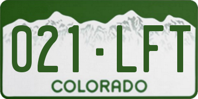 CO license plate 021LFT
