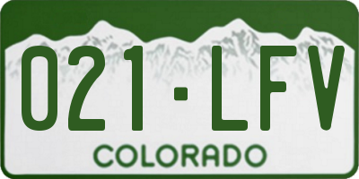 CO license plate 021LFV