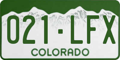 CO license plate 021LFX
