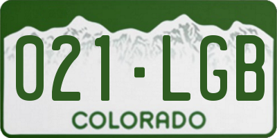 CO license plate 021LGB