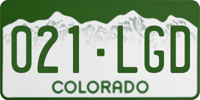 CO license plate 021LGD