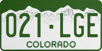 CO license plate 021LGE