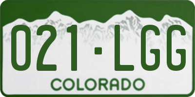 CO license plate 021LGG