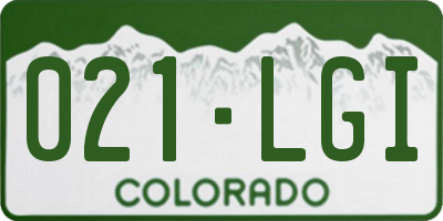 CO license plate 021LGI