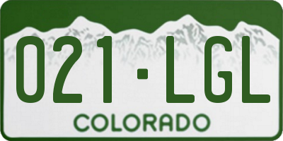 CO license plate 021LGL