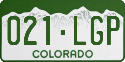 CO license plate 021LGP