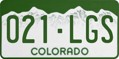 CO license plate 021LGS