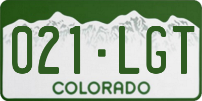 CO license plate 021LGT