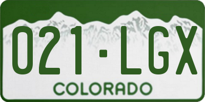CO license plate 021LGX