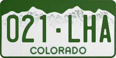 CO license plate 021LHA