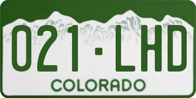 CO license plate 021LHD