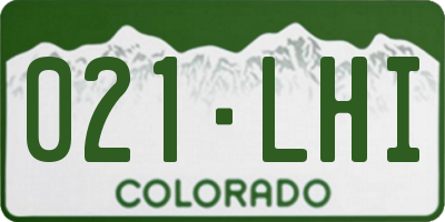 CO license plate 021LHI