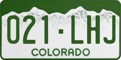 CO license plate 021LHJ