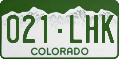 CO license plate 021LHK