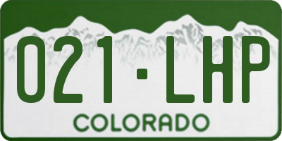CO license plate 021LHP