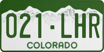 CO license plate 021LHR