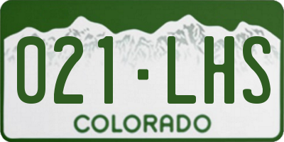 CO license plate 021LHS